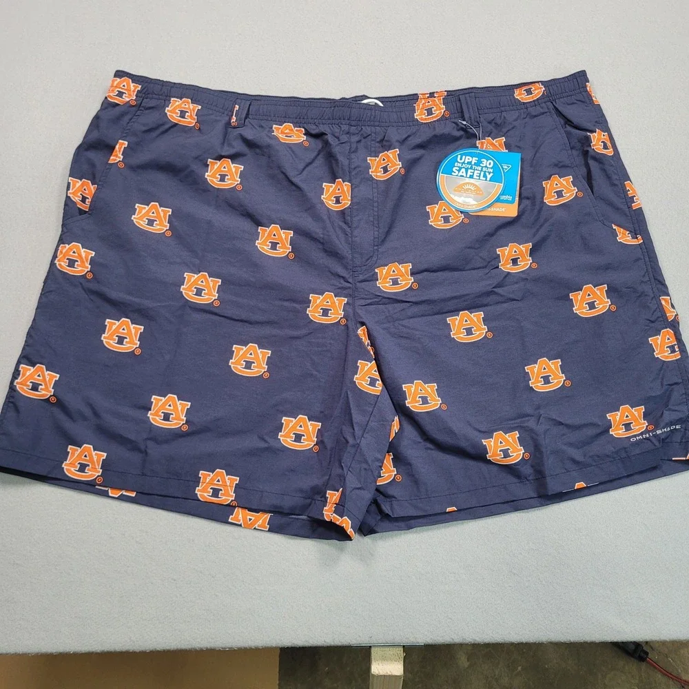 Columbia Auburn Tigers PFG Backcast III Water Shorts Navy Mens‎ 4X NEW